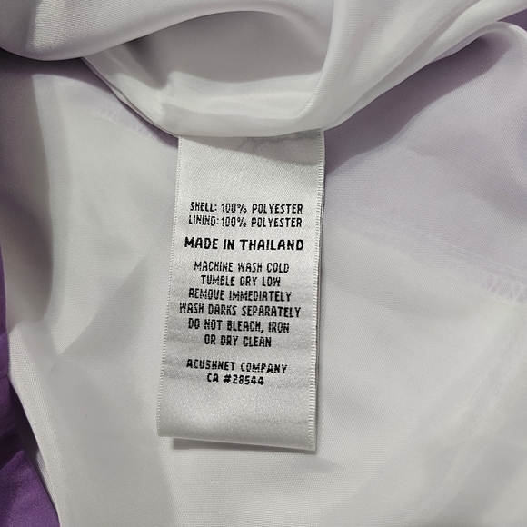 Footjoy FJ Women's X-Large Full-Zip Windbreaker Golf Jacket Purple/White Pockets - Picture 3 of 6